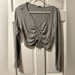 Gray ruched top